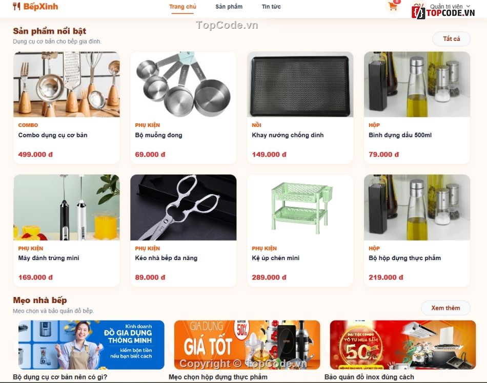 dụng cụ làm bếp,web bán dụng cụ,code dụng cụ bếp